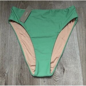 J.Crew Women’s High Rise High Cut Leg Bikini Bottom Green